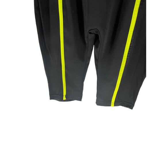 Black Neon Green One-Piece Open Bust Athletic One-Piece Women's - Picture 5 of 9